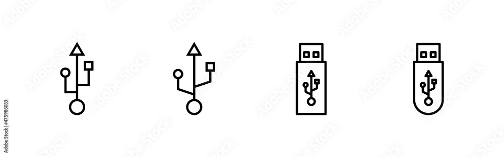 Usb icons set. Flash disk sign and symbol. flash drive sign. Usb icons set. Flash disk sign and symbol. flash drive sign.