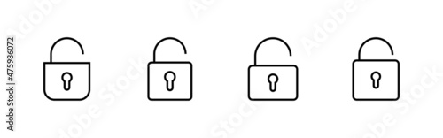 Unlock icons set. Unlock sign and symbol. unlocked padlock icon