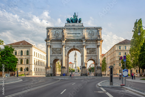 Germany, Bavaria, Munich, Street in front of Siegestor gate photo