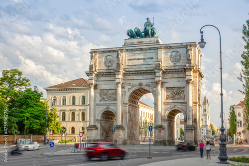 Germany, Bavaria, Munich, Street in front of Siegestor gate photo