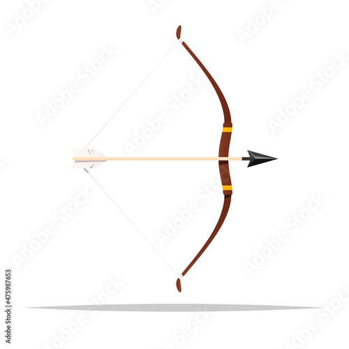 Bow with arrow vector isolated illustration