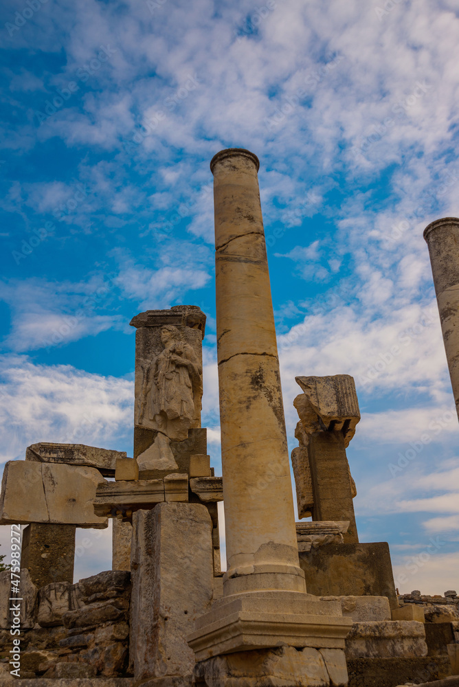 EPHESUS, TURKEY: The mausoleum of Memmia and the ruins of the ancient city of Ephesus.