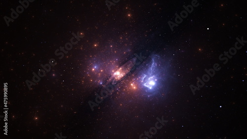 Galaxy Space background universe magic sky nebula night purple cosmos. Cosmic galaxy wallpaper blue starry color star dust. Blue texture abstract galaxy infinite future dark deep light 3d render