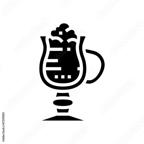 vennese coffee glyph icon vector. vennese coffee sign. isolated contour symbol black illustration