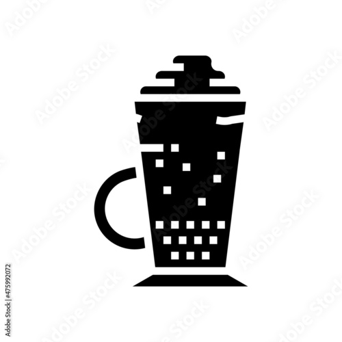 glace coffee glyph icon vector. glace coffee sign. isolated contour symbol black illustration