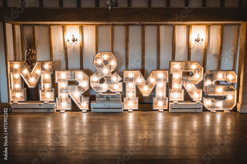 mr and mrs wedding sign wooden