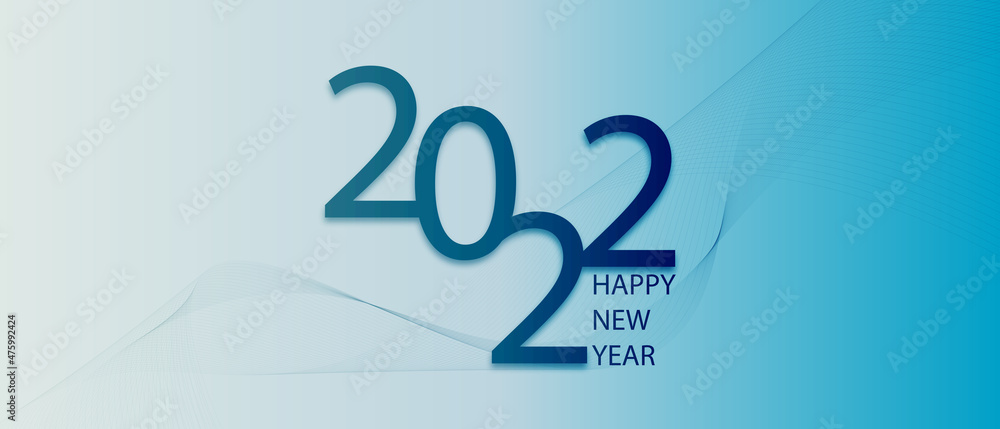 Naklejka premium Happy new year 2022 background illustration