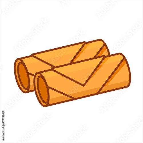 Spring Roll Egg Roll vector logo icon Pictogram Dim sum Chinese Cuisine flat illustration 