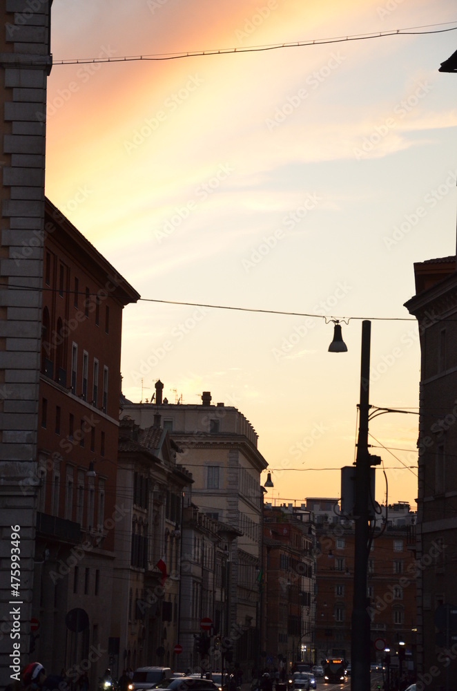Fototapeta premium Some photos from the Eternal City of Rome, Italy, taken while strolling across the city centre and over the river Tiber on a sunny Fall day, with Rome's typical churches, bridges and statues