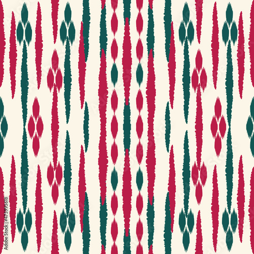 Simple Folk Ethnic Seamless Pattern Background Line Elements Print.