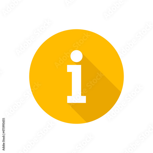 Info flat icon with shadow