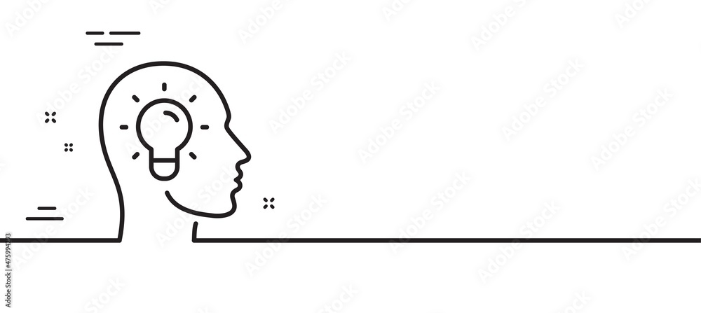 Idea head line icon. Lightbulb sign. Core value symbol. Minimal line illustration background. Idea head line icon pattern banner. White web template concept. Vector Idea head line icon. Lightbulb sign. Core value symbol. Minimal line illustration background. Idea head line icon pattern banner. White web template concept. Vector