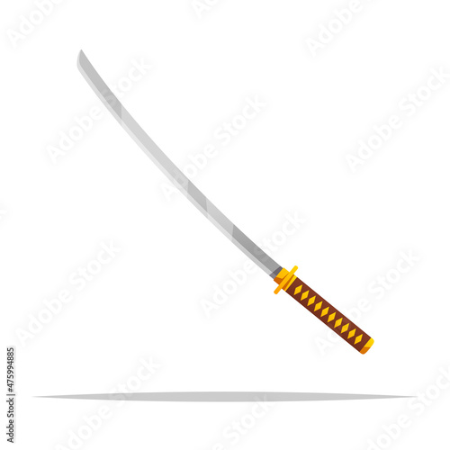 Katana samurai sword vector isolated illustration