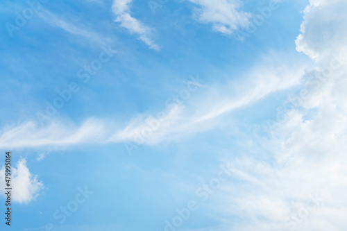 Fototapeta Naklejka Na Ścianę i Meble -  Scenic white cirrocumulus clouds in blue serene sky, beauty in nature