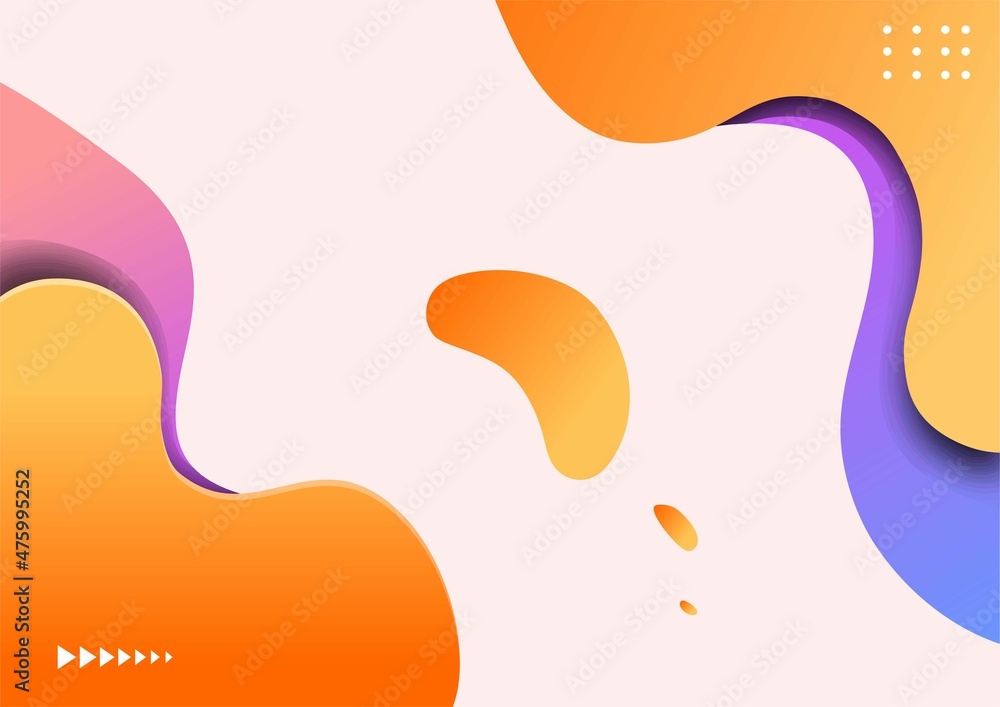 Color gradient background design. Abstract geometric background with liquid shapes. Cool background design for banner