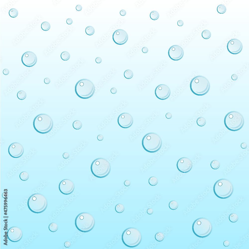 Fondo azul con gotas de agua y burbujas Fondo azul con gotas de agua y burbujas