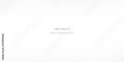 White Background with Wavy Thin Lines. Futuristic Elegant White Background and Gray Gradient Decorative Wave Stripe. Abstract Modern Design. Vector Illustration