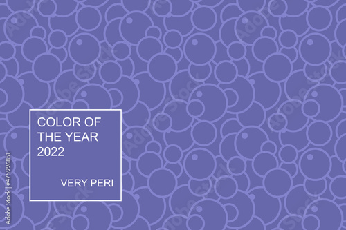 Color of year 2022 very peri abstract geometric vector background. Violet crossing circles on purple background. Abstract bubble pattern. Vector illustration. Simple design for fabric, wallpaper, web
