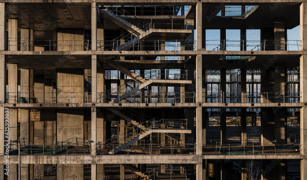 Under construction building. Shot in Madrid, Spain Under construction building. Shot in Madrid, Spain