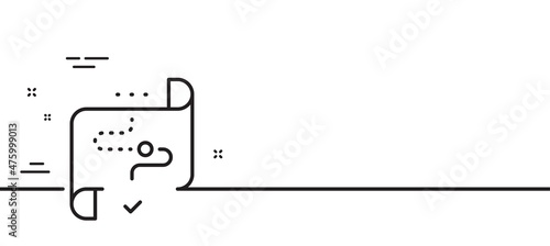 Target path line icon. Stratery goal sign. Core value symbol. Minimal line illustration background. Target path line icon pattern banner. White web template concept. Vector