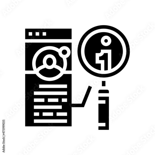 kyc account financial information glyph icon vector. kyc account financial information sign. isolated contour symbol black illustration