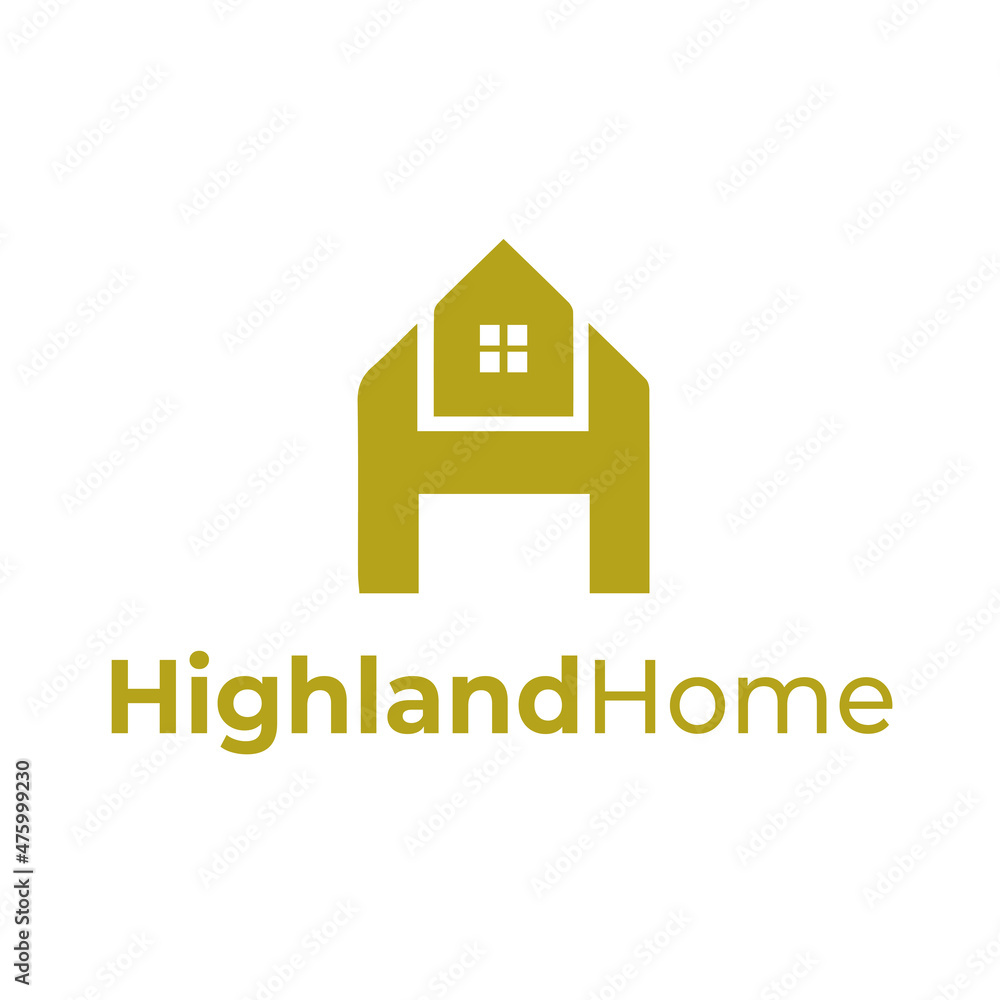 Fototapeta premium Initial H with house logo