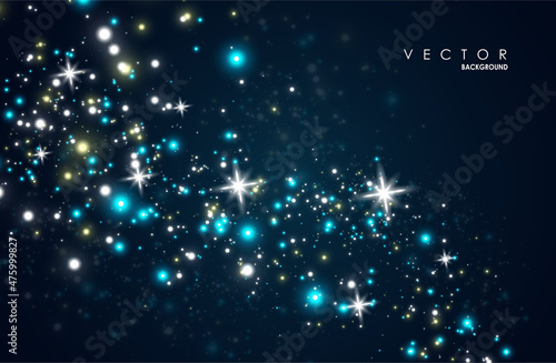 Fototapeta Naklejka Na Ścianę i Meble -  Glowing magical wave of glitter stars