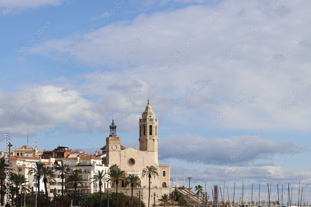 View of the church of Sitges