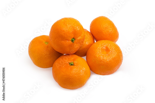 Heap of tangerines on a white background