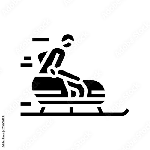 bobsled handicapped athlete glyph icon vector. bobsled handicapped athlete sign. isolated contour symbol black illustration