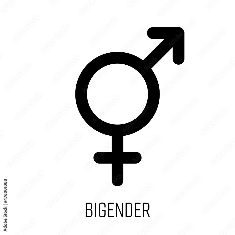 Bigender sign black vector icon Bigender sign black vector icon