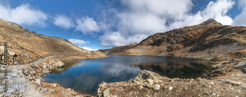 Bramant Lake near Refuge de l'Etendard above the Col de la Croix de Fer, Savoie, France photo