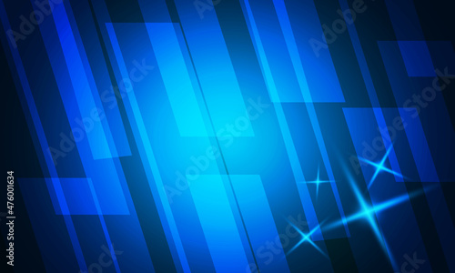 Vector Abstract, science, futuristic, energy technology concept. stripes lines with blue light, speed and motion blur over dark blue background.