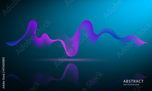 Abstract technology, futuristic, energy technology concept. stripes lines with blue light, speed and motion blur over dark blue background.