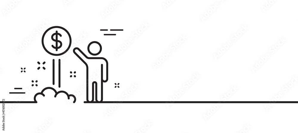 Income money line icon. Wealth sign. Credit card symbol. Minimal line illustration background. Income money line icon pattern banner. White web template concept. Vector Income money line icon. Wealth sign. Credit card symbol. Minimal line illustration background. Income money line icon pattern banner. White web template concept. Vector