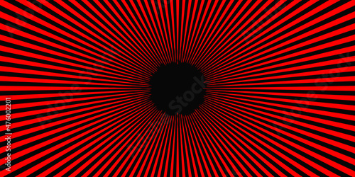 Buco nero con raggi rossi