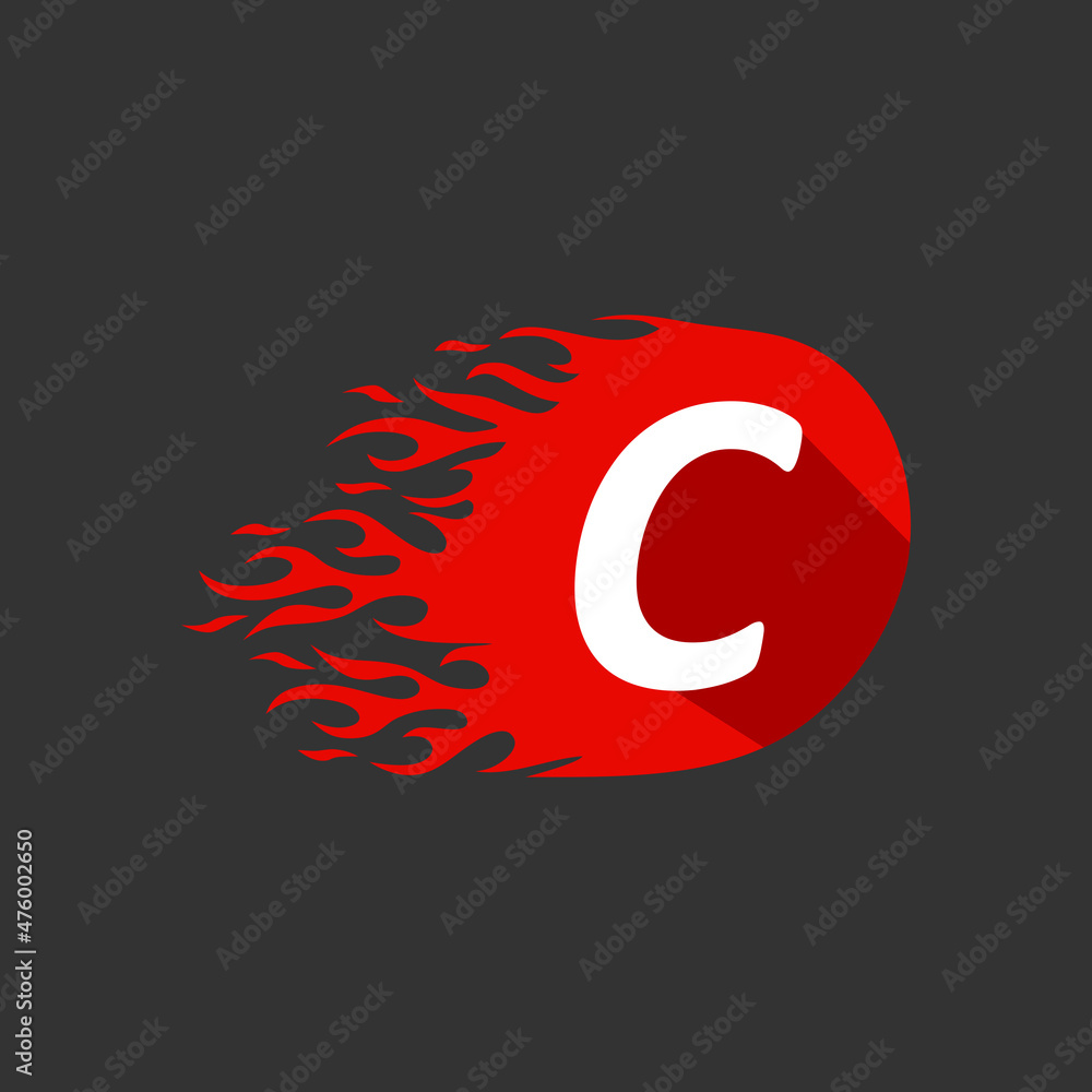 Abstract Hot Fire Flame c Letter Logo vector design template. Abstract Hot Fire Flame c Letter Logo vector design template.