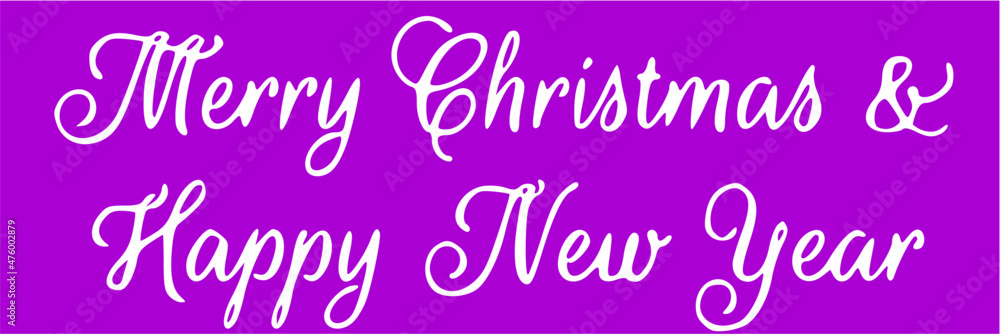 Merry Christmas and Happy New Year on a purple background