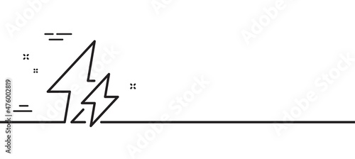 Electricity line icon. Electric power energy type sign. Lightning bolt symbol. Minimal line illustration background. Electricity line icon pattern banner. White web template concept. Vector
