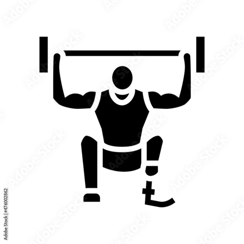 powerlifting handicapped athlete glyph icon vector. powerlifting handicapped athlete sign. isolated contour symbol black illustration