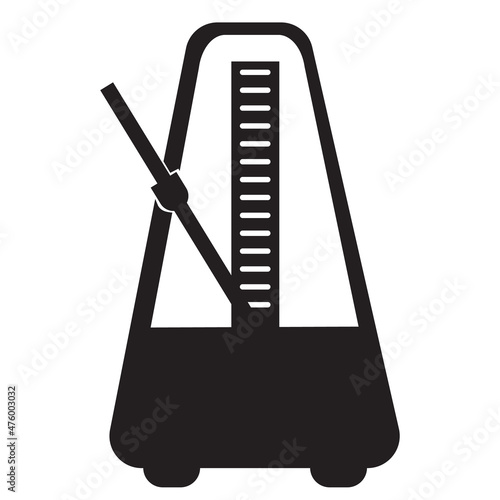 Metronome icon on white background. music and instrument symbol. tempo sign. flat style.