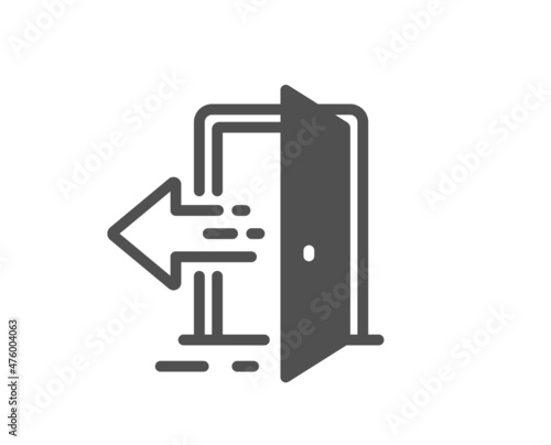 Entrance icon. Entry door sign. Building exit symbol. Classic flat style. Quality design element. Simple entrance icon. Vector