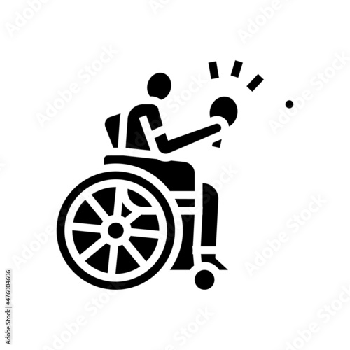ping pong handicapped athlete glyph icon vector. ping pong handicapped athlete sign. isolated contour symbol black illustration
