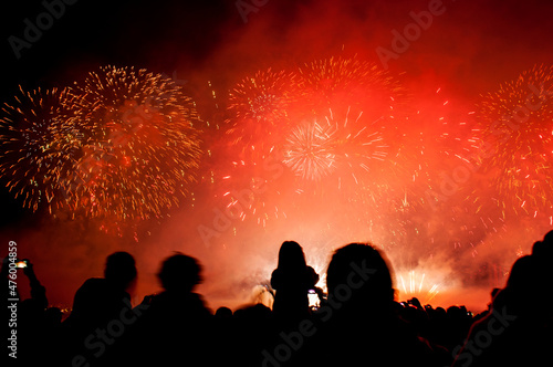 Celebration background with fireworks.