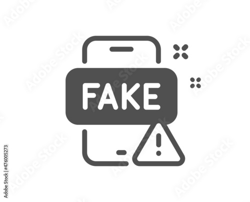 Fake news icon. Web propaganda sign. Wrong truth symbol. Classic flat style. Quality design element. Simple fake news icon. Vector
