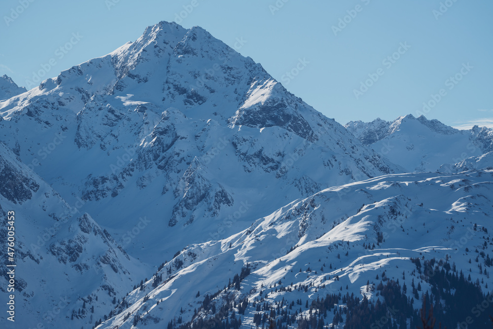 view of the snow capped alps in the hohe tauern national park in salzburg , austria