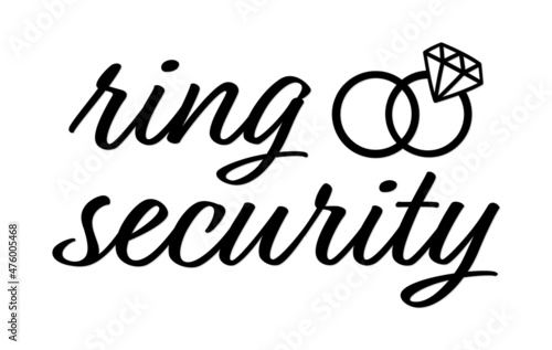 Ring Security Handwritten Wedding party signs Ring Bearer Wedding Outfit print