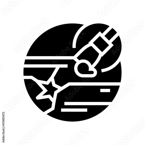 laminate floor repair glyph icon vector. laminate floor repair sign. isolated contour symbol black illustration