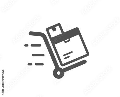 Inventory cart icon. Wholesale delivery sign. Warehouse boxes symbol. Classic flat style. Quality design element. Simple inventory cart icon. Vector