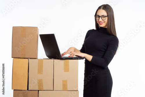 Sexy woman working on a lap...
